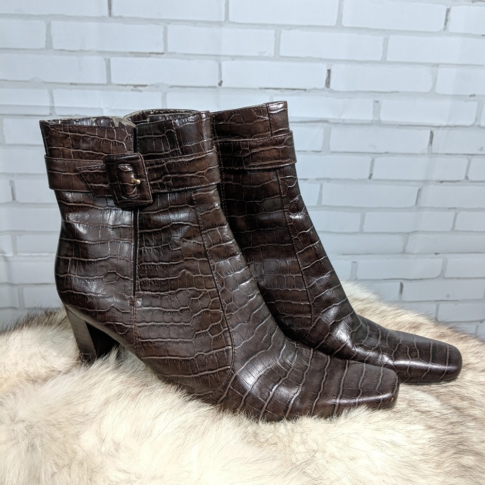 SALE!! Faux Alligator Skin Ankle boots